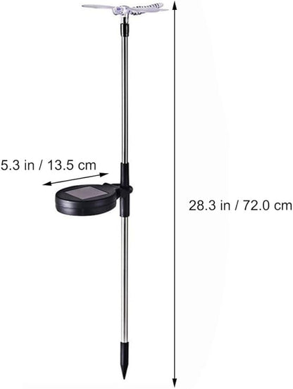 2pcs Solar Garden Path Lights Outdoor Waterproof LED Solar Lawn Ground Insert Lights with Butterfly and Hummingbird Design for Yard Landscape Decoration