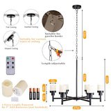 Battery Operated Chandelier, Outdoor Hanging Candle Lights Battery Gazebo Lights, Outdoor Chandelier for Gazebo, Canopy, Pergola, Porch, Tent Decor (6)
