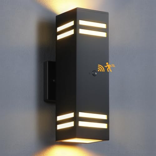 SHIMR Motion Sensor Outdoor Wall Lights, Up and Down Sconce, ETL Listed