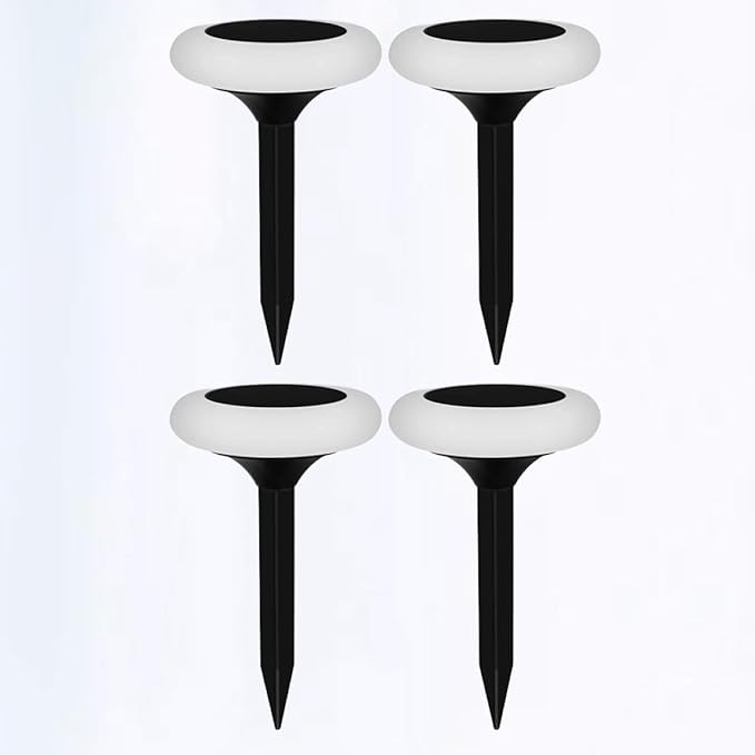 4pcs RGB Solar Ground Plug Lights Outdoor Garden Solar Pathway Lights 8 Modes Color Changing for Yard and Patio