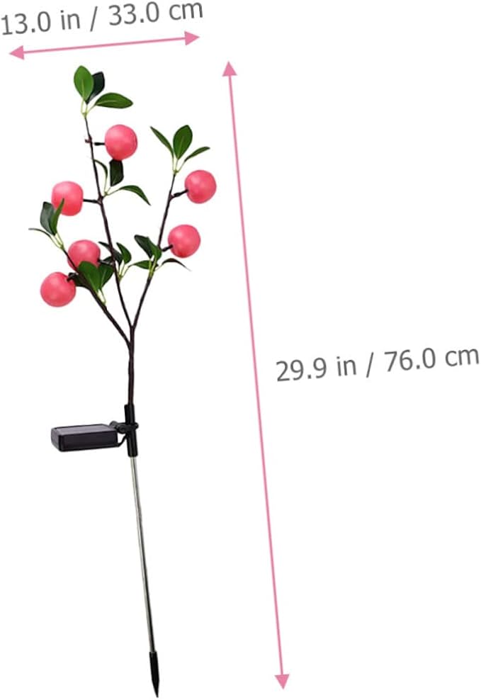 Led Apple-Shaped Solar Lawn Light Outdoor Garden Decoration Automatic Dusk to Dawn Function for Pathway Villa and Holiday Events White Light