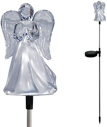 Unido Box Angel with Frosted Skirt Solar Garden Stake Light LED Color-Changing, Set of 2
