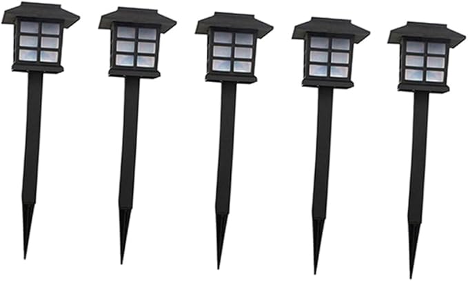 5pcs Solar Powered Pathway Lights Landscape Led Lights for Outdoor Walkway Lawn and Patio Black