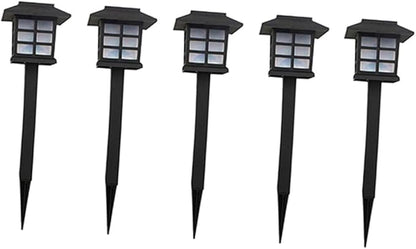 5pcs Solar Powered Pathway Lights Landscape Led Lights for Outdoor Walkway Lawn and Patio Black