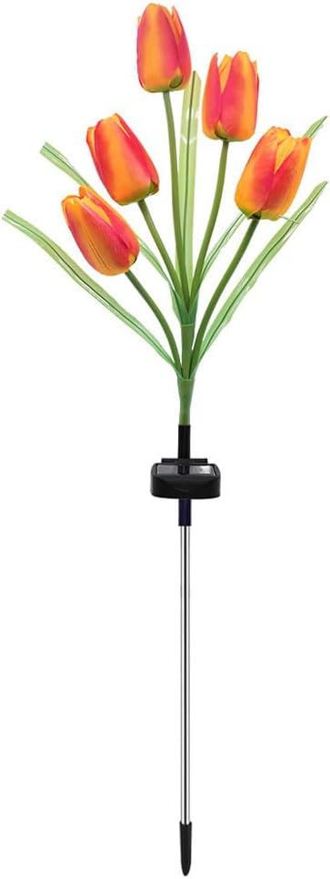 Solar Garden Lights LED Solar Flowers Lights with 5 Tulip for Yard Patio Lawn Pathway Garden Decorations