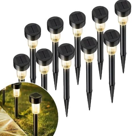 IP44 Solar Outdoor lamp, Suitable for use in Gardens, lawns, Balconies, Sidewalks, and as a Gift for Family Camping. (Warm Light - Group 10)