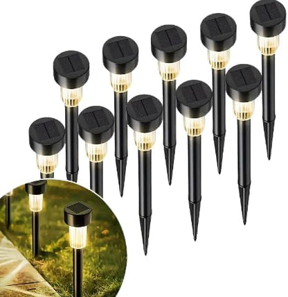 IP44 Solar Outdoor lamp, Suitable for use in Gardens, lawns, Balconies, Sidewalks, and as a Gift for Family Camping. (Warm Light - Group 10)