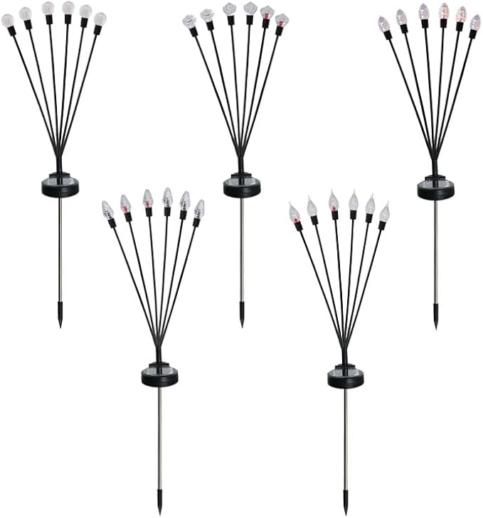Solar Powered Garden Lights, Red White Blue Firefly Branch Lights, LED Decorative Stake Lights for Outdoor Pathway | Lumora