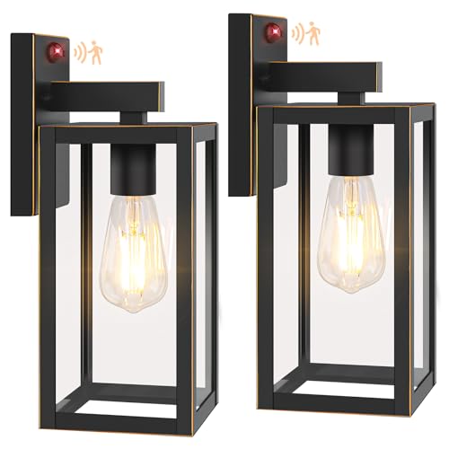 BesLowe 2-Pack 13” Upgraded Motion Sensor Outdoor Wall Lights, Bronze