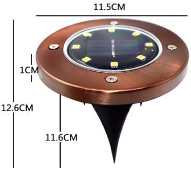 Solar Floor Lamp Ip65 Waterproof Outdoor Led Disc Light, Used in Garden Non-Slip Landscape Path, Used in Terrace Lawn Hospital, Wear-Resistant Deck Lights, Sidewalk Decoration Bronze,White Light