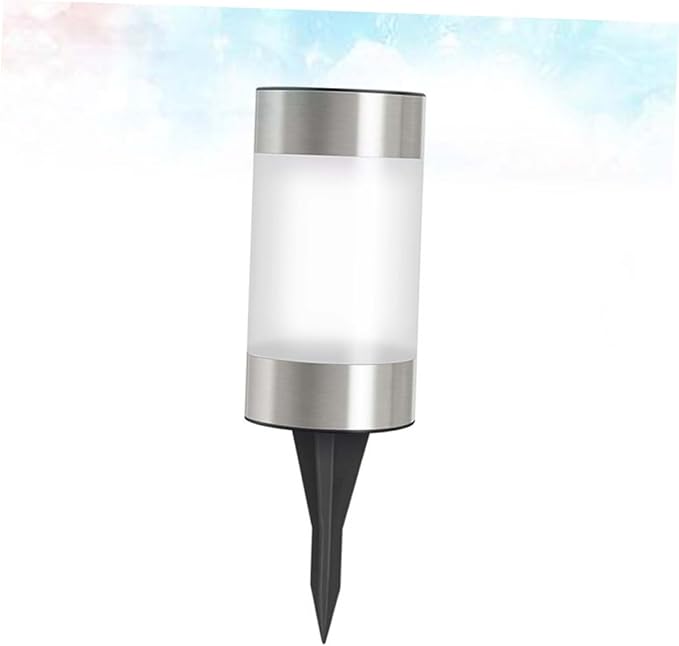 1Pc Solar Power Mini Landscape Lawn Lamp LED Garden Light for Walkway Patio Cylindrical Design Black Silver Outdoor | Lumora