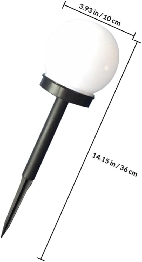Sewroro 4pcs Solar Garden LED Path Lights White Sphere Lights for Outdoor Lawn and Pathway Lighting