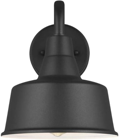 Sea Gull Lighting Barn Light-1 Light Small Outdoor Wall Lantern in Traditional Style-8 Inch Wide by 10 Inch high-Black Finish-Incandescent