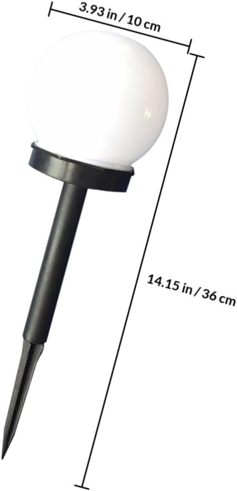 VILLCASE 4pcs Solar Lawn Pathway Lights White Crackle Globe LED Solar Garden Lighting Outdoor Yard Stake Lights