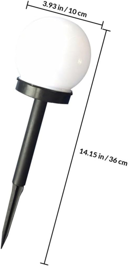 VILLCASE 4pcs Solar Lawn Pathway Lights White Crackle Globe LED Solar Garden Lighting Outdoor Yard Stake Lights