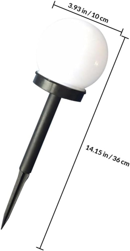 LIFKOME 4pcs Solar Lawn Pathway Lights Bubble Shaped White Glow LED Outdoor Solar Garden Lighting for Yard, Driveway, and Patio