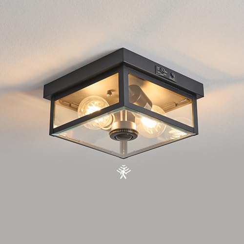 Tarentlight (2026 Upgrade Adjustable Motion Sensor Outdoor Ceiling Light,8.5IN Fully Sealed Fixture with Clear Beveled Glass,Waterproof, Dustproof & Insect-Proof,Suit to Porch,Patio,Garage,Hallway