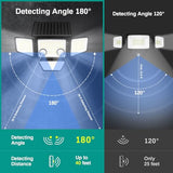 LYWALT Solar Outdoor Lights - 3000LM 188 LED Motion Sensor Outdoor Lights, 4 Heads Security Light,IP65 Waterproof, Easy Install,270°Wide Angle Flood Wall Light with 3 Modes for Backyard Yard