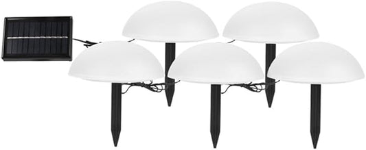 Solar Ground Insert Lights Hemisphere Design 5-Head Solar Garden Lamps White Light Outdoor Landscape Yard Pathway Lighting for Patio and Villa