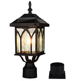 Dusk to Dawn Solar Lamp Post Light,18.5in, Matte Black