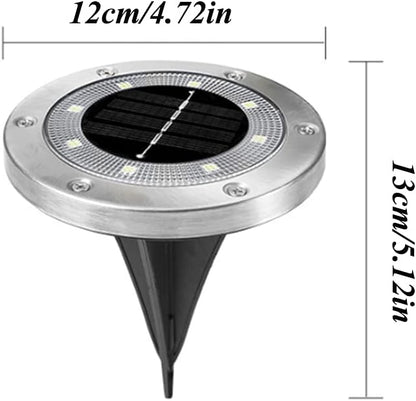 Solar Lights Garden Solar Ground Lights Solar Powered with 8 LED Solar Disk Lights for Pathway Yard Walkway Patio Lawn Path 5PCS
