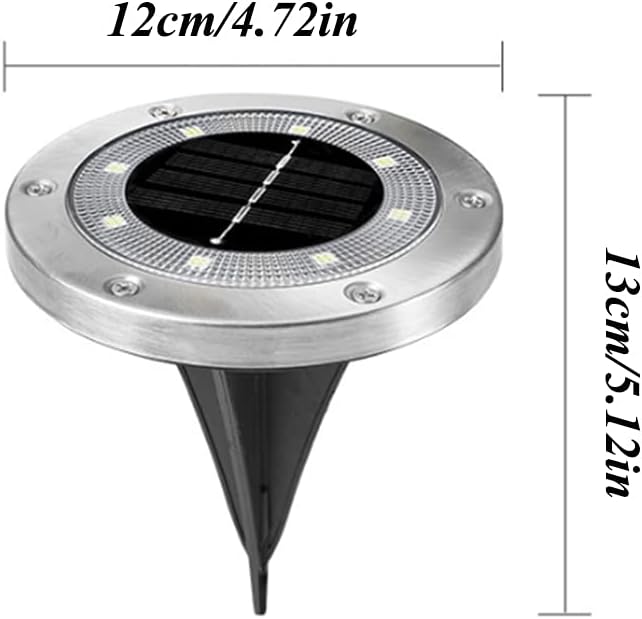 SEIWEI Solar Lights Outdoor, Garden Deck Solar Disk Lights Waterproof - 8 LED Outdoor in-ground Solar Lights for | Lumora