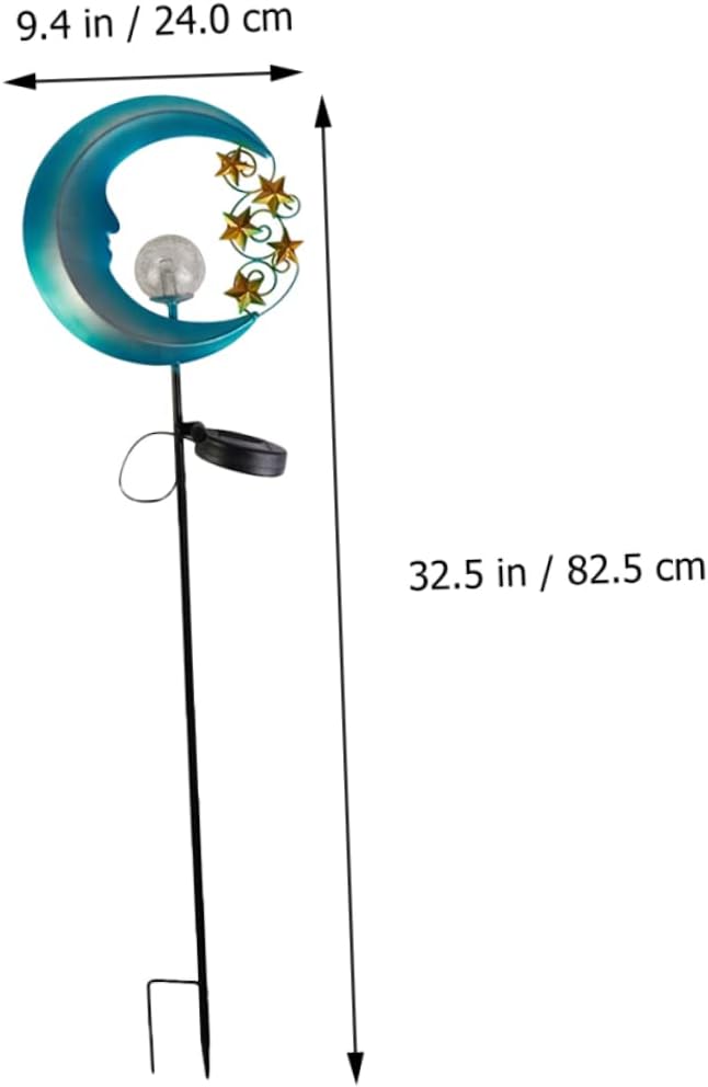 Mikikit 1pc Solar Powered Moon Shaped Ground Inserted Light for Outdoor Gardens Lawn Decor Easy Installation Solar Pathway Lamp for Yards and Walkways