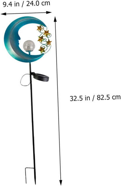 Mikikit 1pc Solar Powered Moon Shaped Ground Inserted Light for Outdoor Gardens Lawn Decor Easy Installation Solar Pathway Lamp for Yards and Walkways