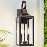 19" Oil Rubbed Bronze Dusk to Dawn Outdoor Wall Light, Modern Porch Lights