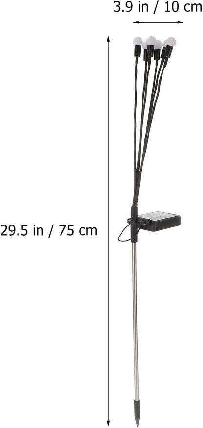2pcs Glow Insect Solar Garden Lights Warm White Outdoor Waterproof Pathway Decor with 8 Lighting Modes for Yard and Courtyard