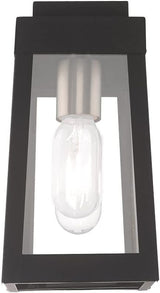 Livex Lighting 20851-91 Oslo - 9.5" One Light Outdoor Wall Lantern, Brushed Nickel Finish with Clear Glass,Silver | Lumora