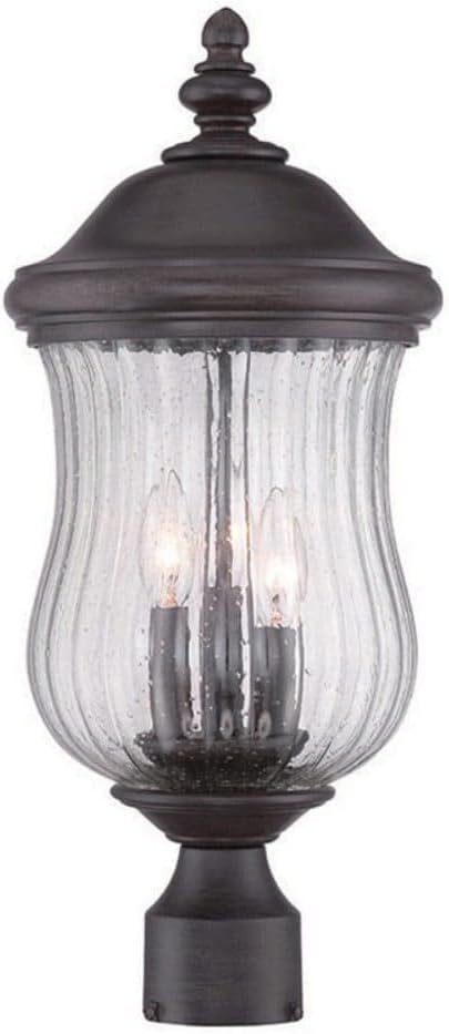Acclaim 39717BC Bellagio Collection 3-Light Outdoor Light Fixture Post Lantern, Black Coral | Lumora