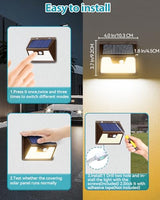 kolpop Solar Lights Outdoor 1 Pack, 140LED/3 Modes Motion Sensor Lights Solar Powered, Wireless IP65 Waterproof Outdoor Wall Lights, Bright for Deck Fence Patio Front Door, Warm Light (Brown)