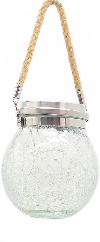 Solar Lights Globe Outdoor Decorative, Hanging Cracked Glass Ball Solar Lights Waterproof, Solar Powered Lantern | Lumora