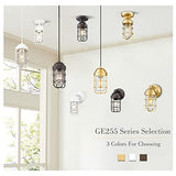 Emliviar 2 Pack Farmhouse Semi Flush Mount Ceiling Lights, Small Ceiling Lights for Porch, Clear Tempered Glass in Oil Rubbed Bronze Finish, GE255F-2PK ORB