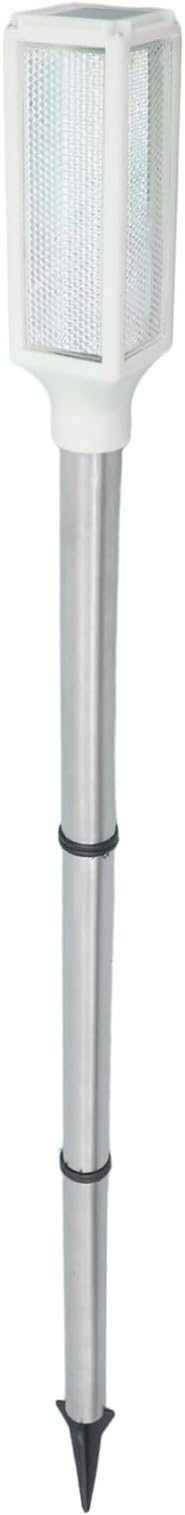 Solar Powered Outdoor Stake Light for Yard and Garden, Waterproof White LED Solar Warning Lamp, Pathway Lawn Driveway Marker for Patio and Backyard Lighting