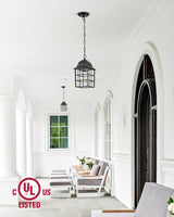 VIANIS Outdoor Pendant Lights, Black Outdoor Lanterns for Front Porch