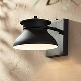 John Timberland Danbury Farmhouse Industrial Rustic Outdoor Barn Light Fixture Black LED Dusk to Dawn 6" for | Lumora