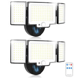 2 Pack Motion Sensor Outdoor Lights with Remote, 4200LM LED Security Light