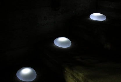Britta Products Solar Path Stones - Waterproof Solar LED Light for Garden Paths and Stairs - LED Cool White Stone Markers - Set of 3 Stone Lamps