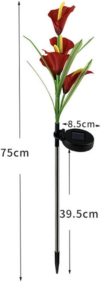 Aolyty Solar Garden Lights Outdoor Decor, Multi-Color Changing LED Solar Calla Lily Flower IP65 Waterpoof Landscape Lghting for Lawn Garden Yard Pathway Decoration (Yellow, 2 Pack)