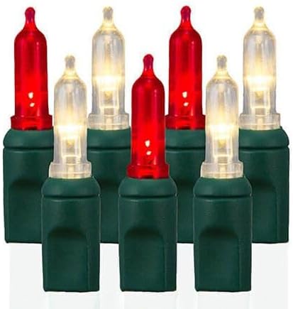 Pro Christmas T5 LED Christmas Lights - 70 Count Classic 5mm String Light Set - Professional Grade Indoor/Outdoor Commercial Holiday Lights for Trees, Bushes, & Décor - 2800K Warm White & Red