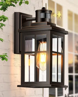 Distance-Adjustable Motion Sensor Outdoor Lights, Oil Rubbed Bronze Wall Mounting Porch Light, Waterproof Dusk to Dawn Exterior Lighting Fixtures Sconce, Anti-Rust Outdoor Lanterns for Porch