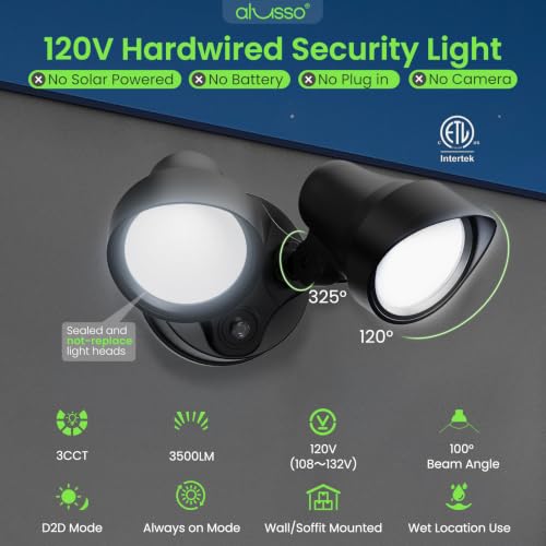 ALUSSO Dusk to Dawn Outdoor Lighting 30W 3500LM 3CCT 3000K/4000K/6500K 120V