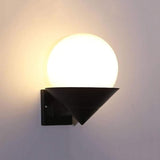 Outdoor Led Waterproof Wall Mount Lamp,Modern Pmma Spherical Sconce Lighting Lantern Fixture,e 26 Black for Garage | Lumora