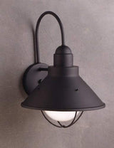 Kichler 9023BK, Seaside Aluminum Outdoor Wall Sconce Lighting, 60 Watts, Black (Painted),14.25" Height | Lumora