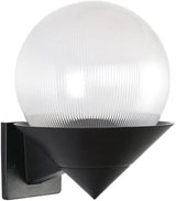 Outdoor Led Waterproof Wall Mount Lamp,Modern Pmma Spherical Sconce Lighting Lantern Fixture,e 26 Black for Garage | Lumora