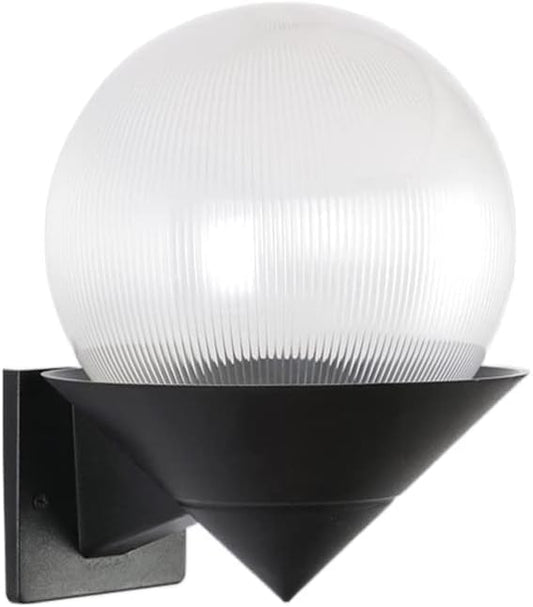 Outdoor Led Waterproof Wall Mount Lamp,Modern Pmma Spherical Sconce Lighting Lantern Fixture,e 26 Black for Garage Porch Front Door Garden Yard Patio IP 44