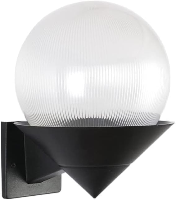 Outdoor Led Waterproof Wall Mount Lamp,Modern Pmma Spherical Sconce Lighting Lantern Fixture,e 26 Black for Garage | Lumora