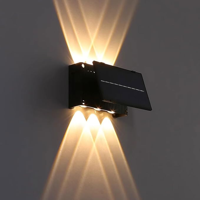 Solar Wall Lights Outdoor,Cordless,Waterproof IP65 Wall Sconce, Up and Down Lamp, Bright Wall Sconce Deck Light for | Lumora